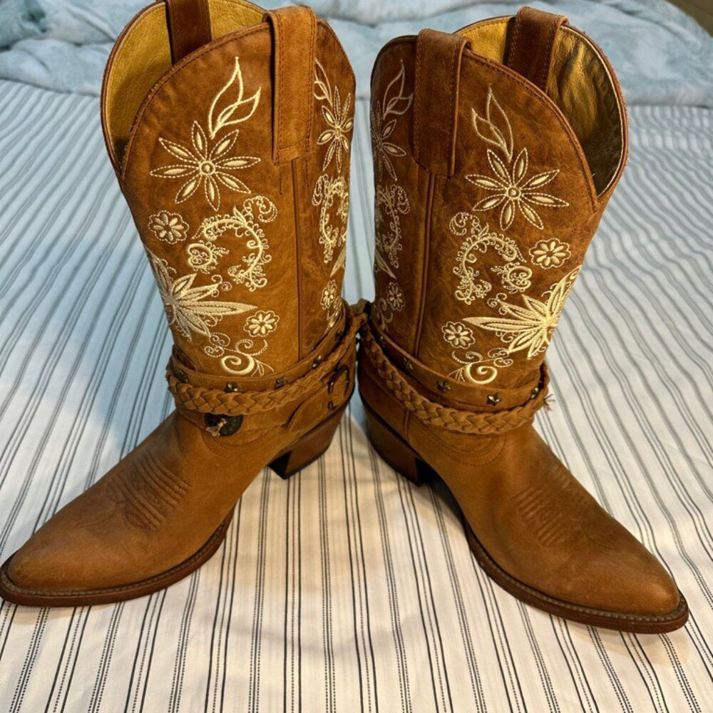 Shyanne Cowgirl Leather Boots Size 8.5 B - Picture 3 of 10